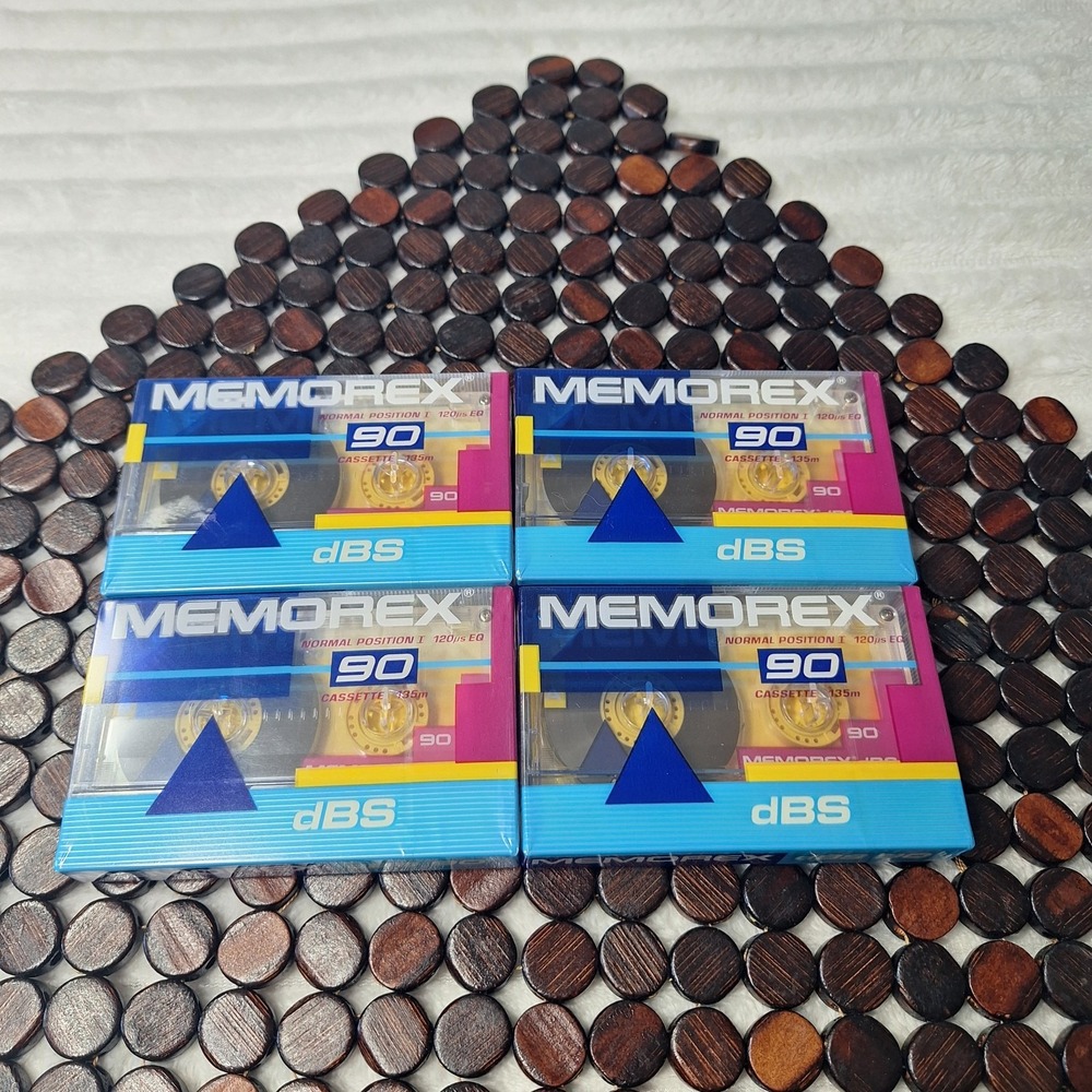 4 Pk New Sealed Memorex DBS 90 Vintage 1980s Blank Cassette Tape
